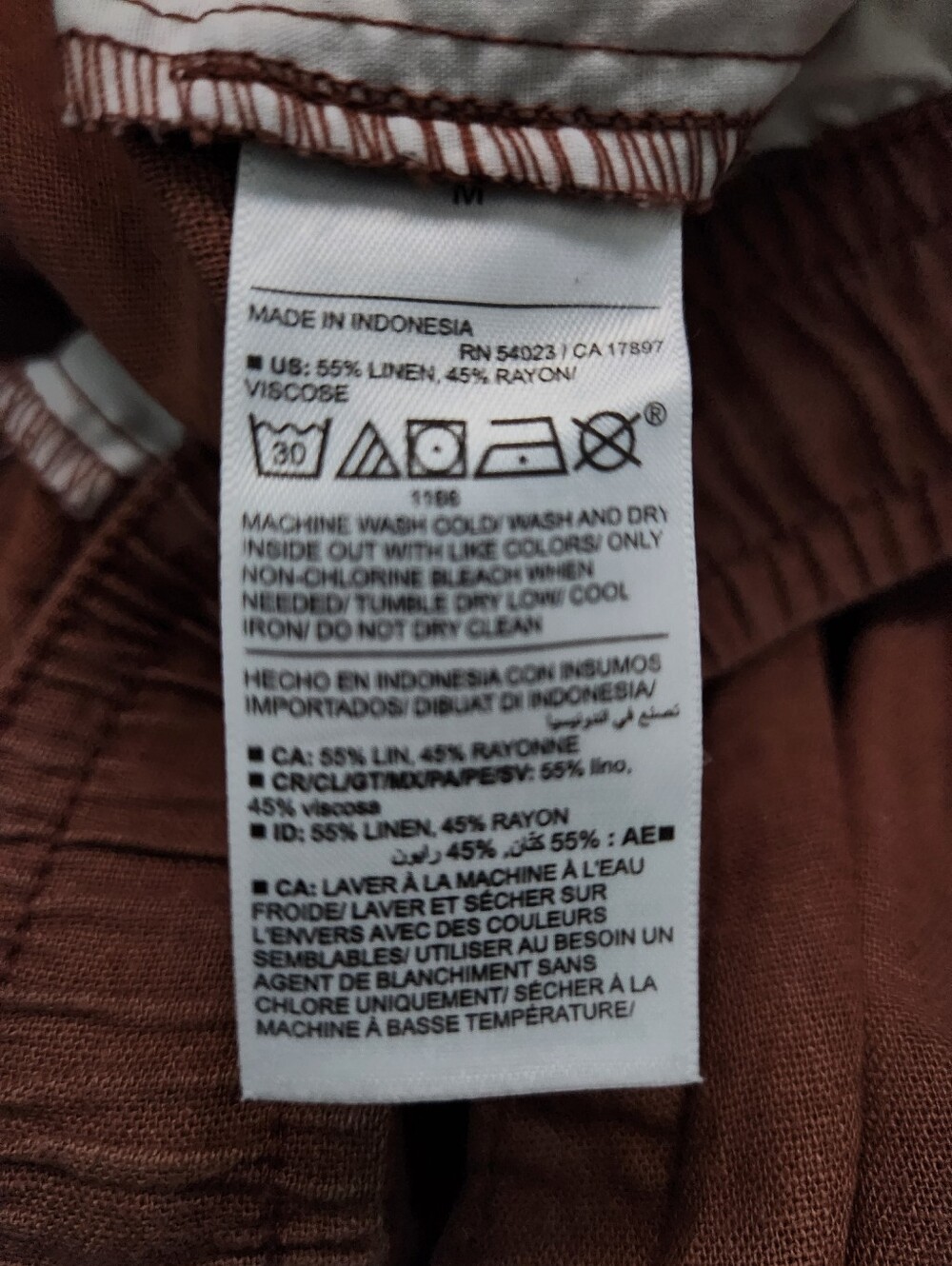 Old Navy Wide-Leg Linen Pants in Brown - M - Picture 4 of 8